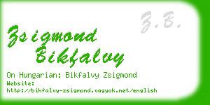 zsigmond bikfalvy business card